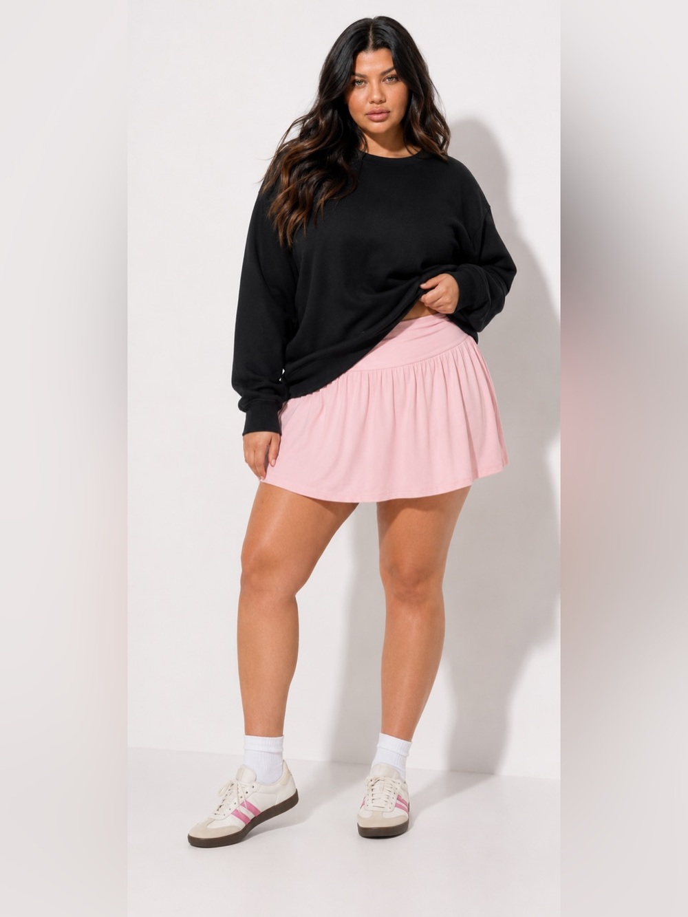 TORRID LoveSick Ruched Waist Pink Mini Skort